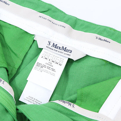 Max Mara ロングパンツ グリーン ストレート ワイドパンツ 91310432