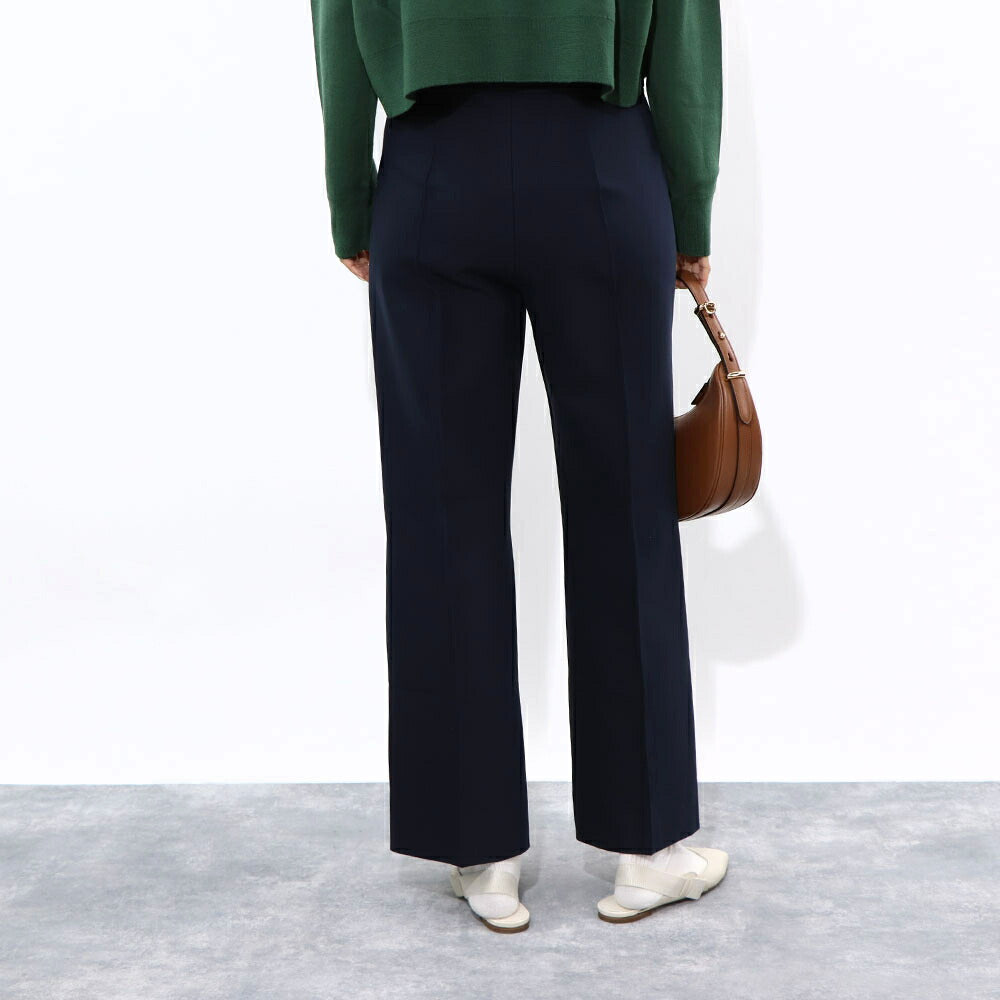 Max Mara ロングパンツ ネイビー スラックス センタープレス 91311431