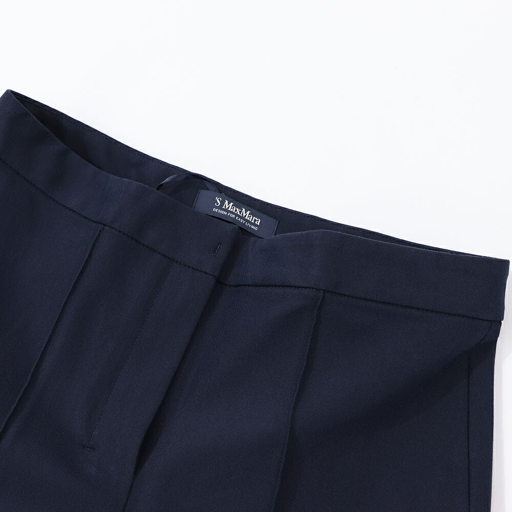 Max Mara ロングパンツ ネイビー スラックス センタープレス 91311431