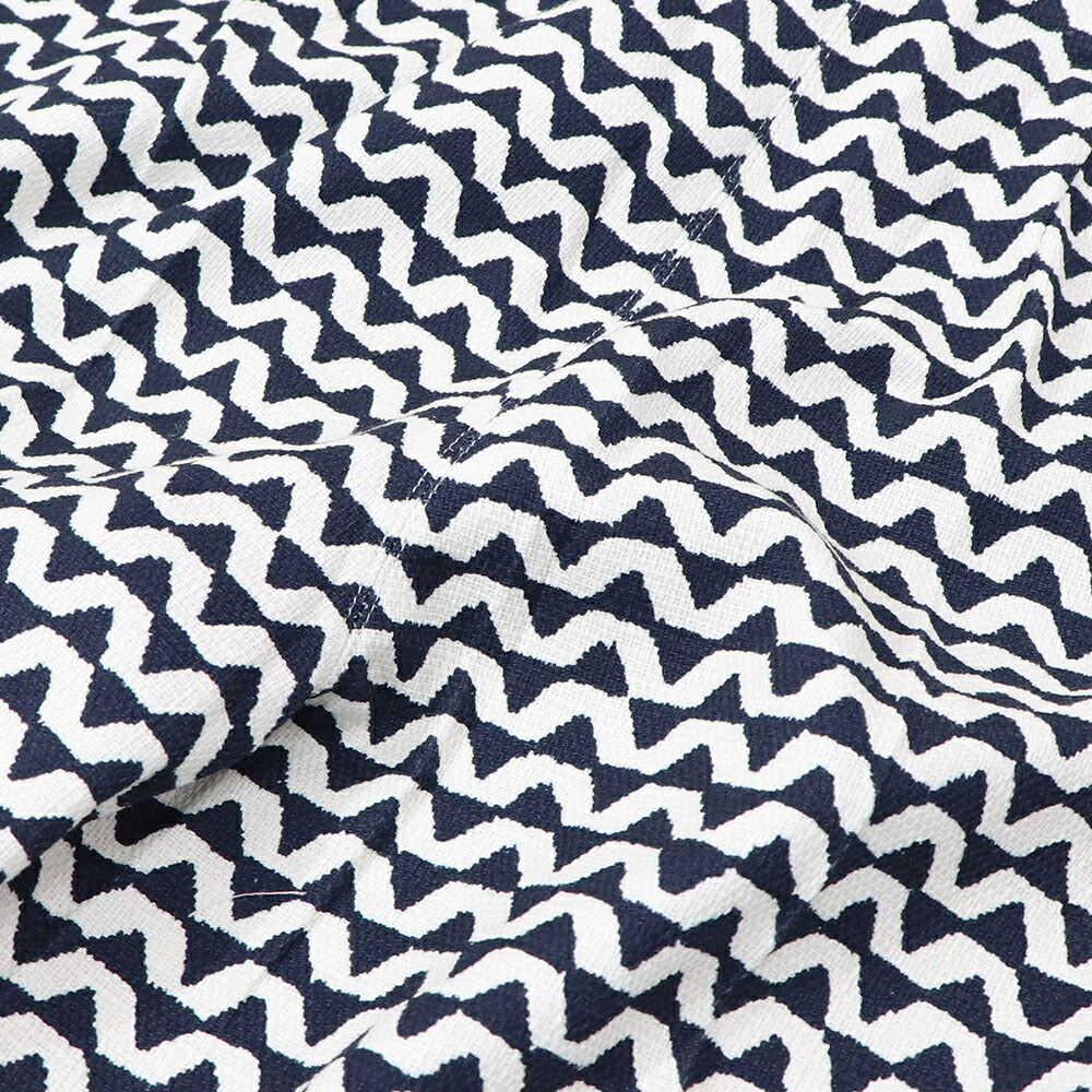 Max Mara ロングパンツ ネイビー×ホワイト プリントパンツ 幾何学模様 テーパードパンツ 91311732