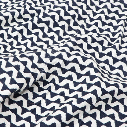 Max Mara ロングパンツ ネイビー×ホワイト プリントパンツ 幾何学模様 テーパードパンツ 91311732