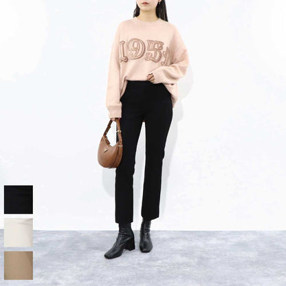 Max Mara ロングパンツ クリーム キャメル ブラック クロップドパンツ トラウザーズ 91360139