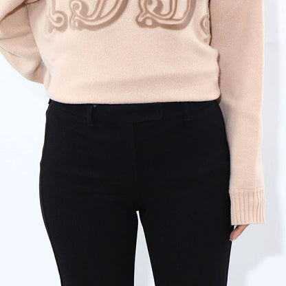 Max Mara ロングパンツ クリーム キャメル ブラック クロップドパンツ トラウザーズ 91360139