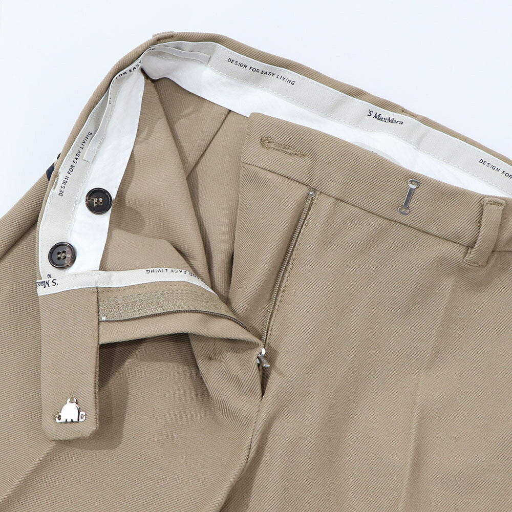 Max Mara ロングパンツ クリーム キャメル ブラック クロップドパンツ トラウザーズ 91360139
