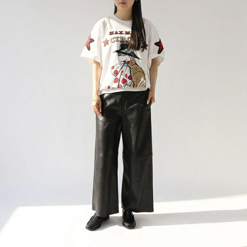 Max Mara Tシャツ ホワイト サーカス グラフィックプリント スパンコール  21946031