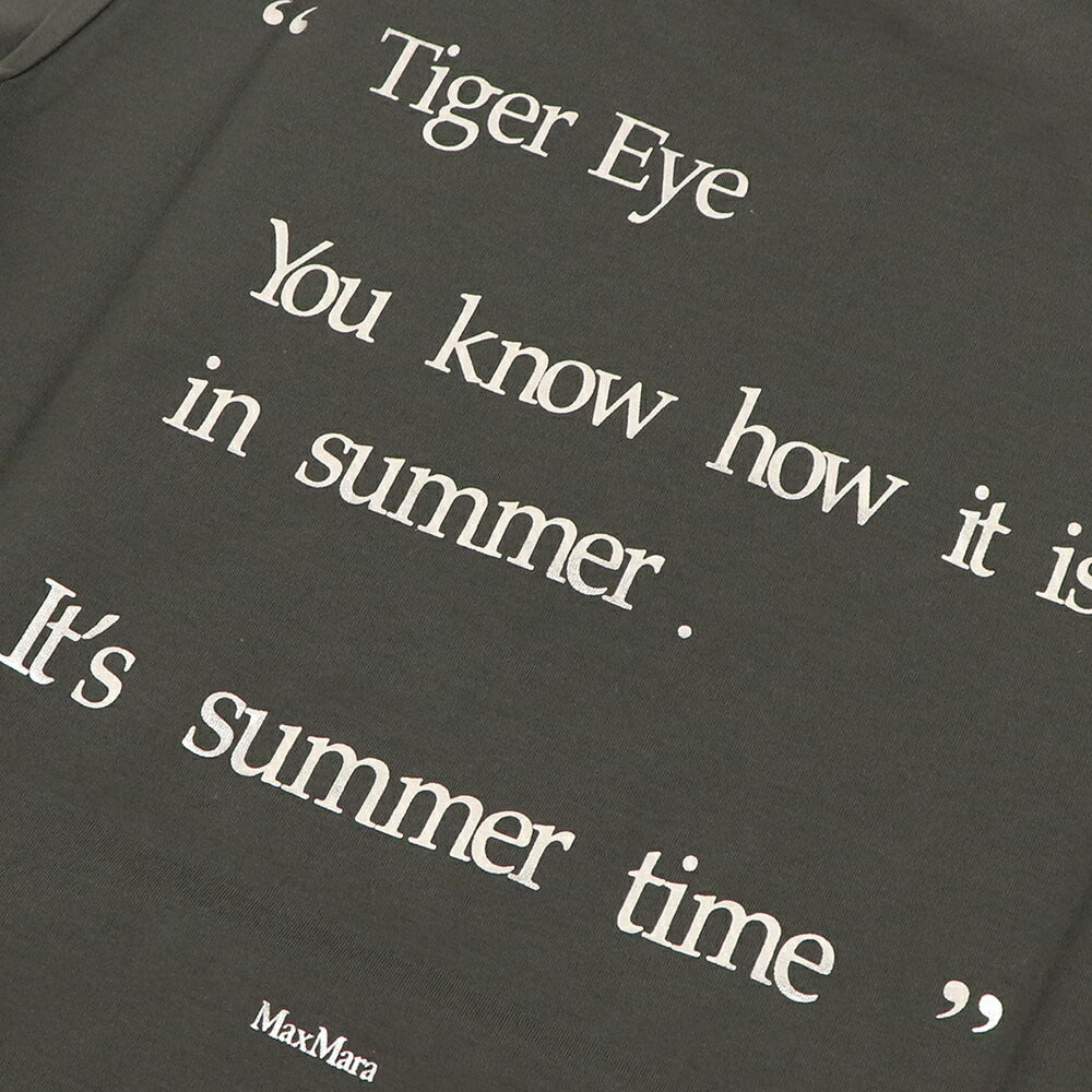 Max Mara Tシャツ オレンジ カーキ バックプリント クルーネック ロゴ 半袖 19971033
