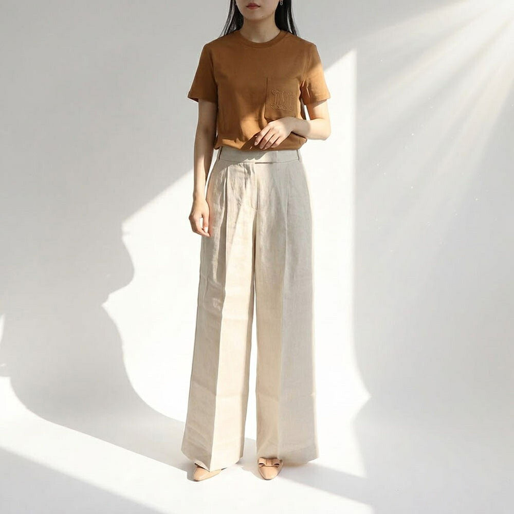 Max Mara Tシャツ ブラウン クルーネック Mモノグラム  半袖 11941032