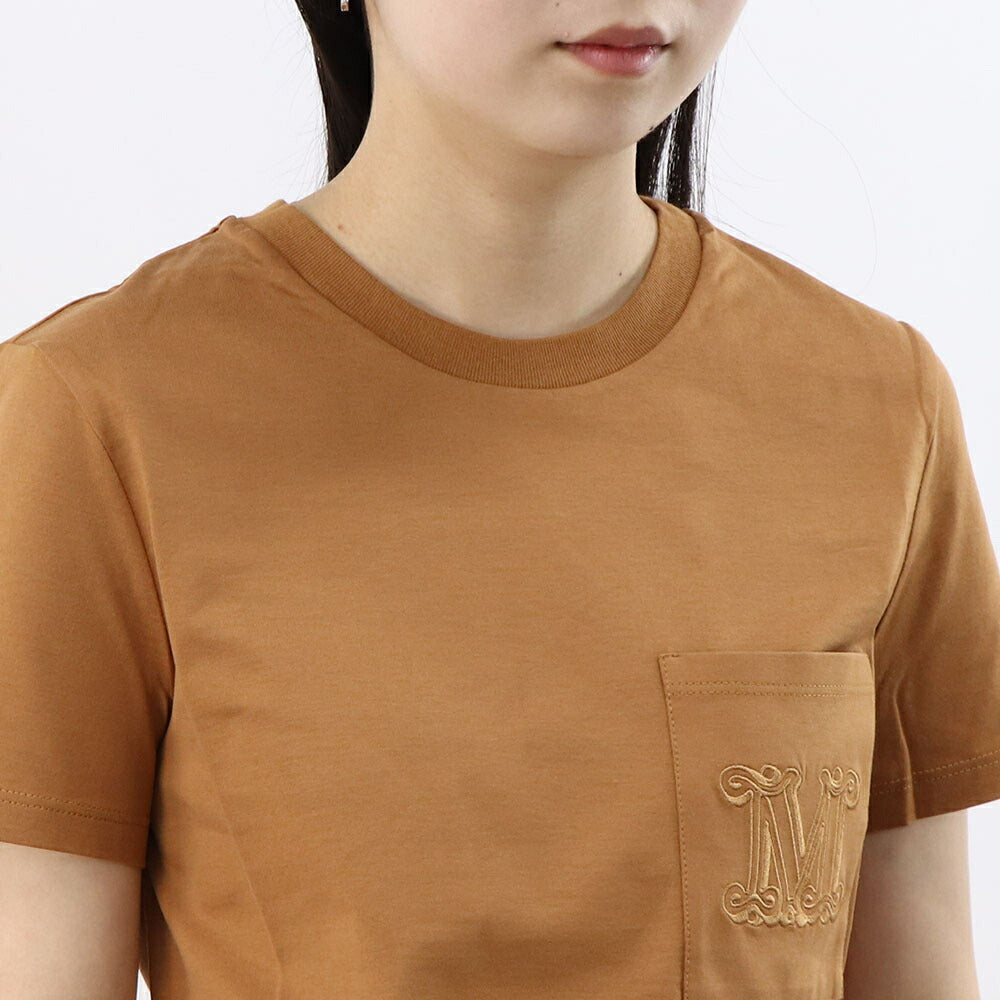 Max Mara Tシャツ ブラウン クルーネック Mモノグラム  半袖 11941032
