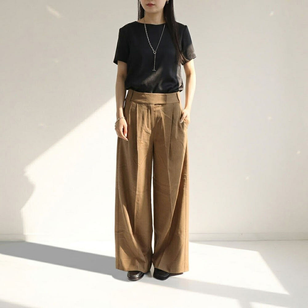 Max Mara Tシャツ ブラック REBECCA ブラウス サテン クルーネック 半袖 29166011