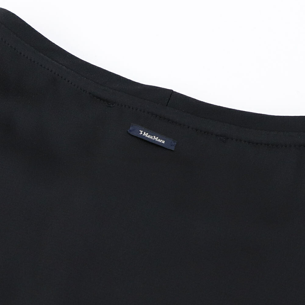 Max Mara Tシャツ ブラック REBECCA ブラウス サテン クルーネック 半袖 29166011