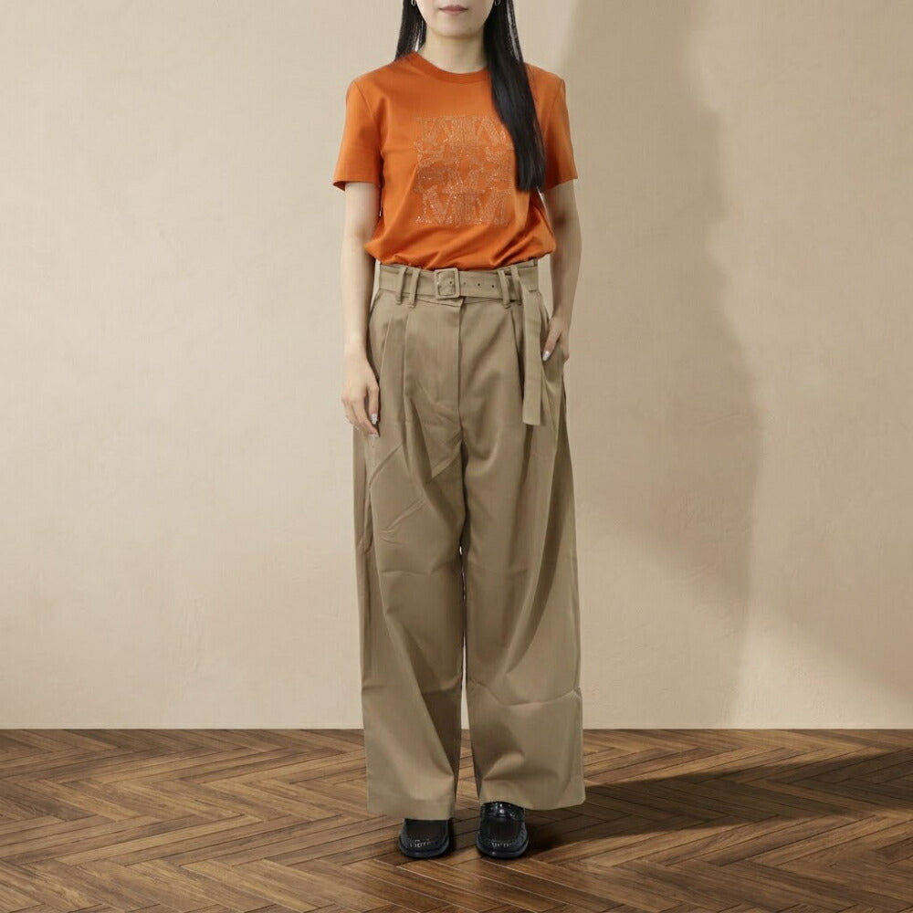 Max Mara Tシャツ オレンジ コットン TAVERNA ロゴ 11941052