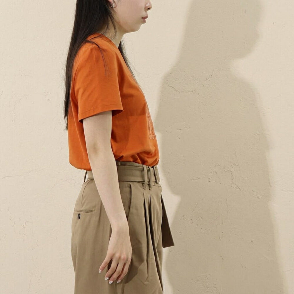Max Mara Tシャツ オレンジ コットン TAVERNA ロゴ 11941052