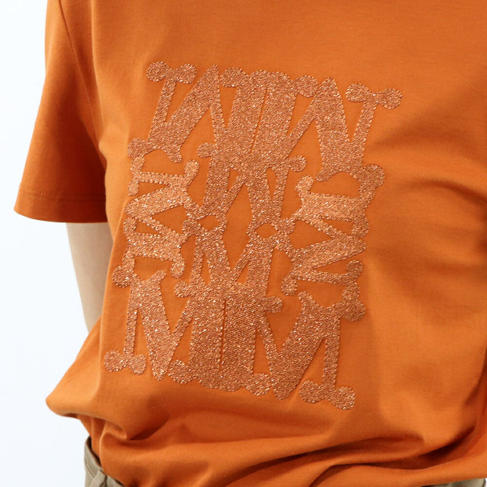 Max Mara Tシャツ オレンジ コットン TAVERNA ロゴ 11941052