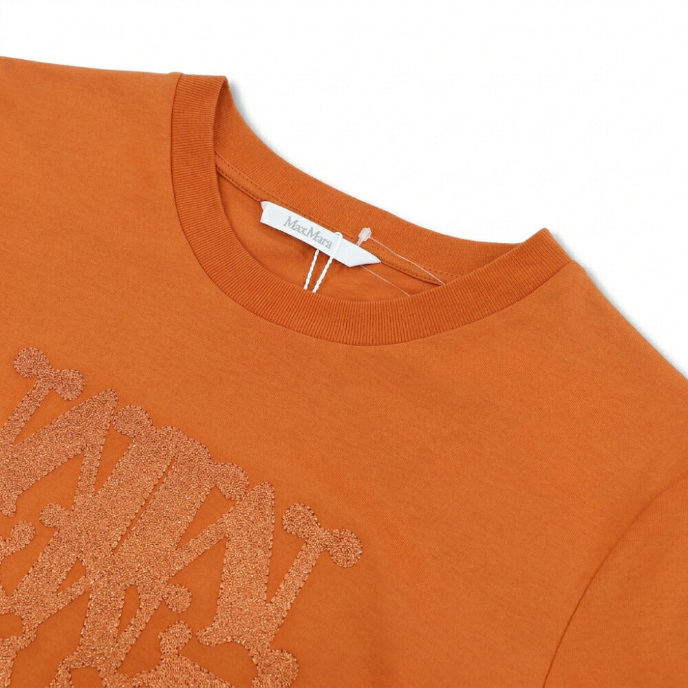 Max Mara Tシャツ オレンジ コットン TAVERNA ロゴ 11941052