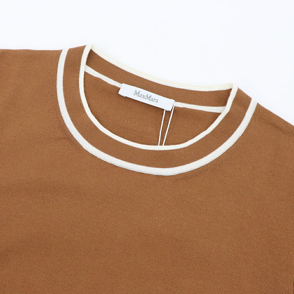 Max Mara Tシャツ ブラウン クルーネック クロップド丈 半袖 11361042