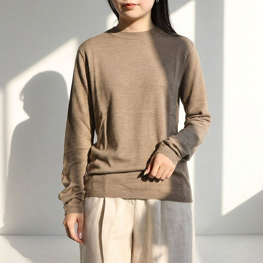 Max Mara Tシャツ ブラウン カシミヤ ニット クルーネック シンプル 長袖 21366152