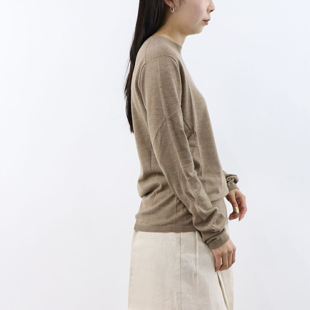 Max Mara Tシャツ ブラウン カシミヤ ニット クルーネック シンプル 長袖 21366152