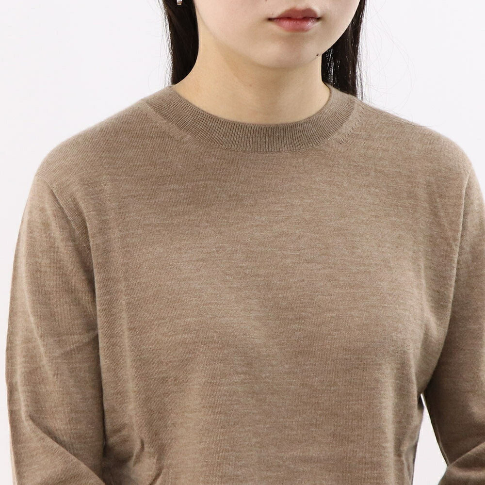 Max Mara Tシャツ ブラウン カシミヤ ニット クルーネック シンプル 長袖 21366152