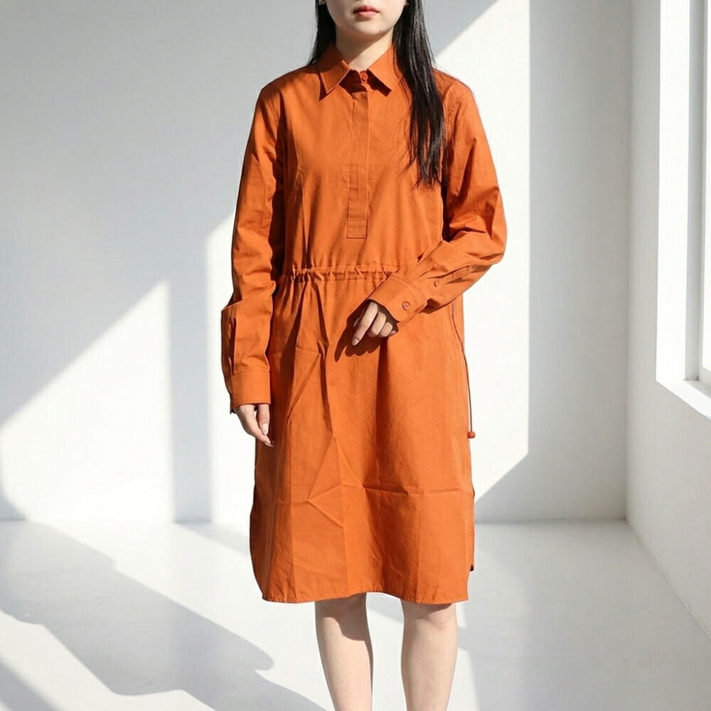 Max Mara ワンピース  オレンジ シャツワンピース ドロスト 11221012