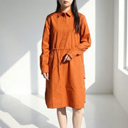 Max Mara ワンピース  オレンジ シャツワンピース ドロスト 11221012