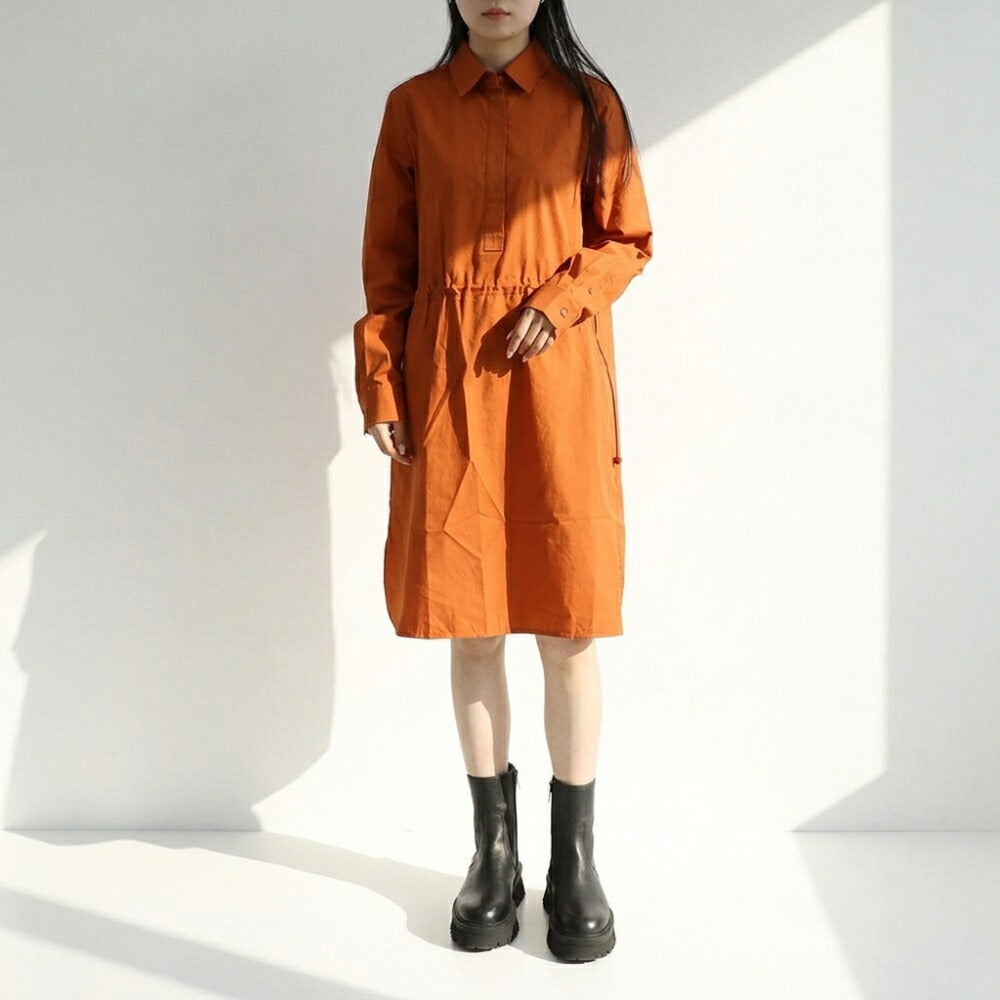 Max Mara ワンピース  オレンジ シャツワンピース ドロスト 11221012