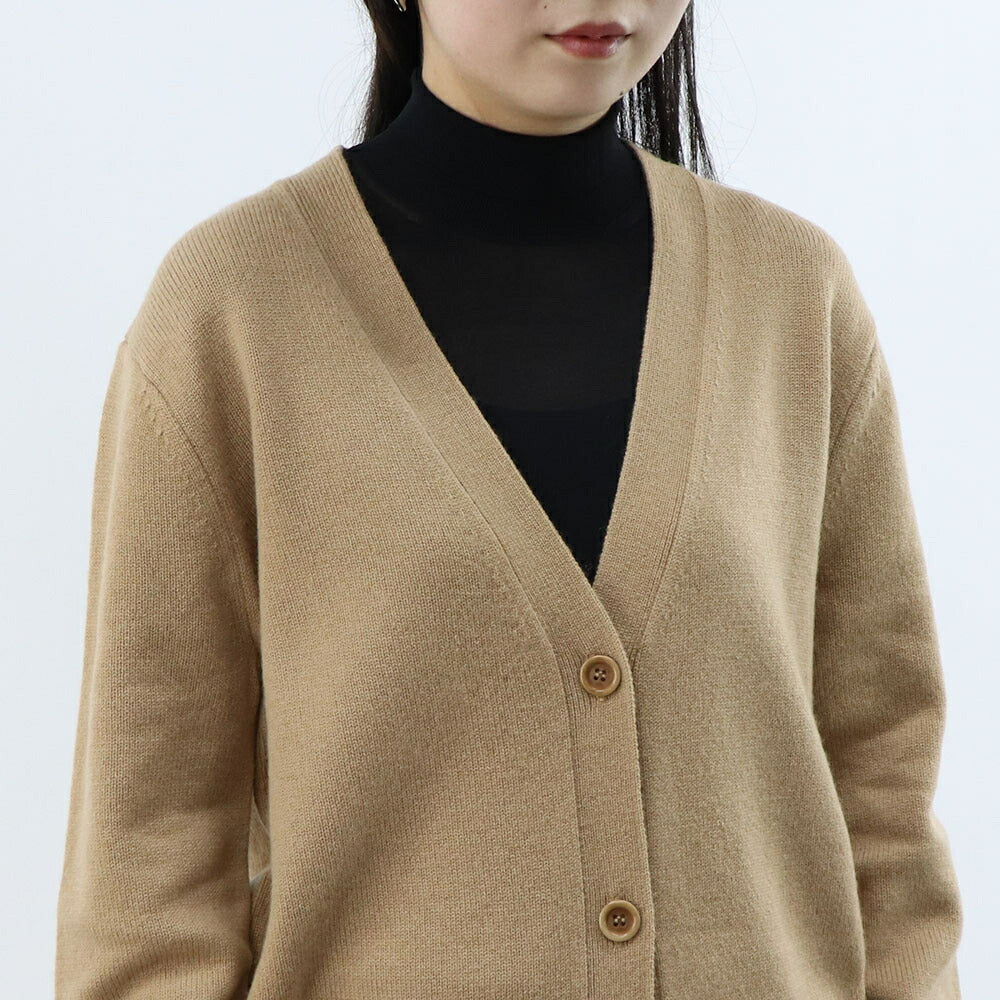 Max Mara カーディガン キャメル ネイビー VILLAR バックロゴ スパンコール 刺繍 オーバーサイズ 21346052