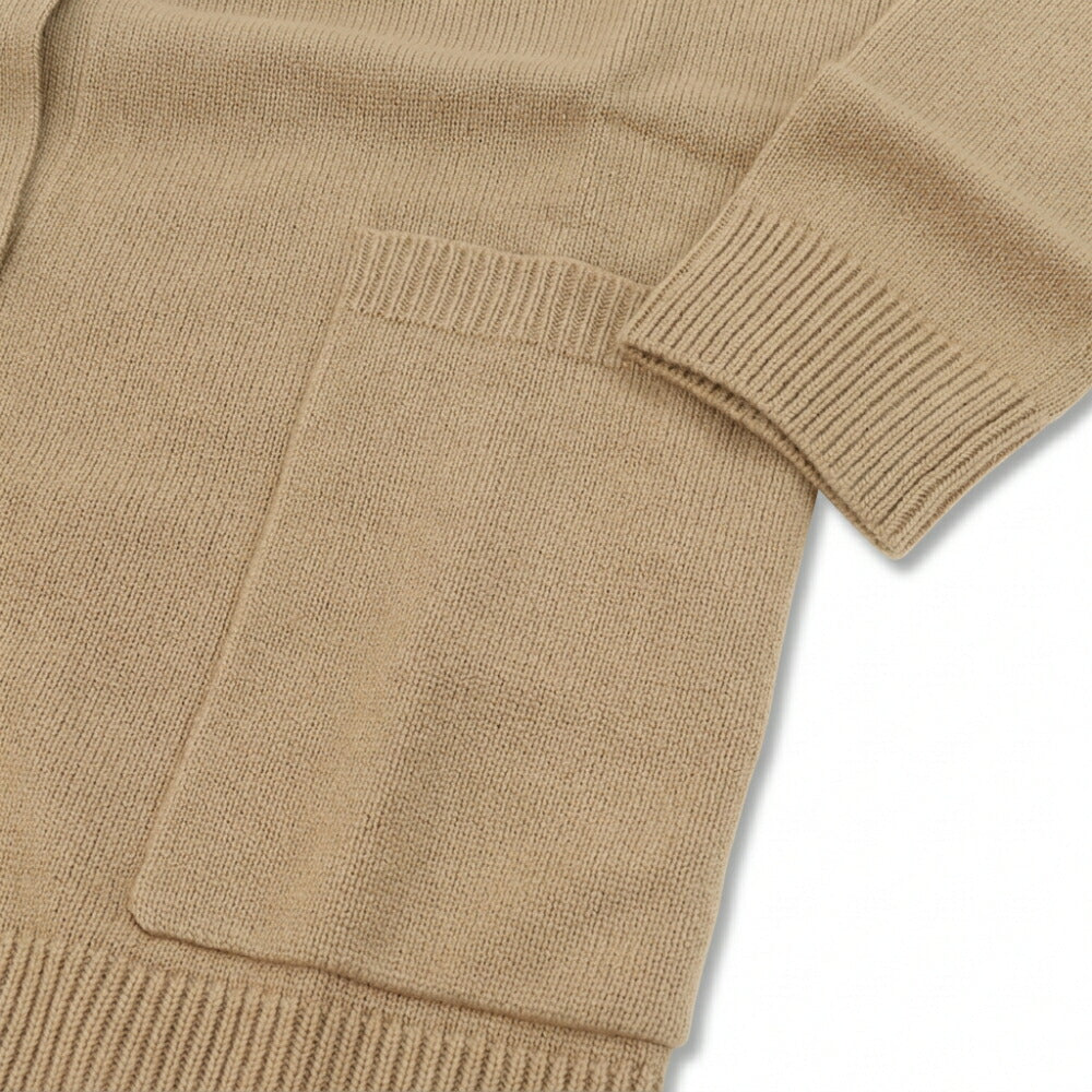Max Mara カーディガン キャメル ネイビー VILLAR バックロゴ スパンコール 刺繍 オーバーサイズ 21346052