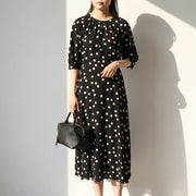 Max Mara ワンピース  ネイビー シルク ドット 水玉 総柄 DEMETRA  29226111
