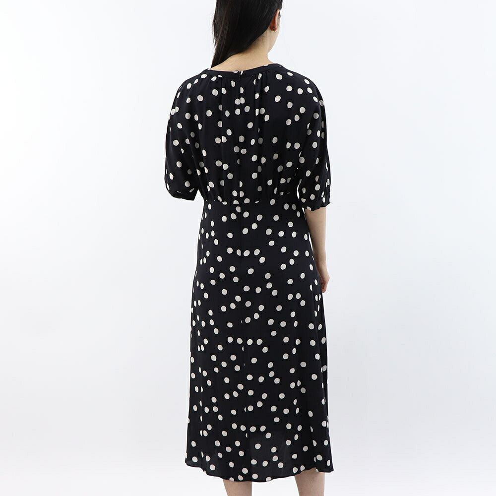 Max Mara ワンピース  ネイビー シルク ドット 水玉 総柄 DEMETRA  29226111