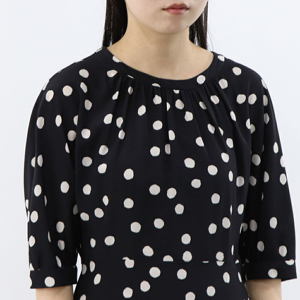 Max Mara ワンピース  ネイビー シルク ドット 水玉 総柄 DEMETRA  29226111