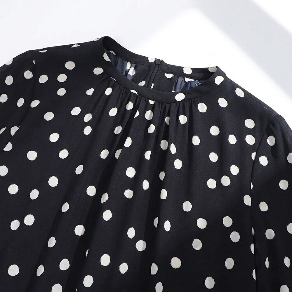 Max Mara ワンピース  ネイビー シルク ドット 水玉 総柄 DEMETRA  29226111