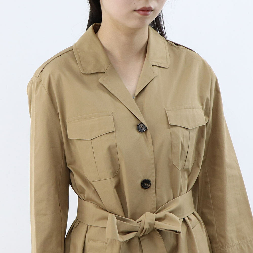 Max Mara ワンピース  キャメル シャツワンピース ベルト サファリ 19221043