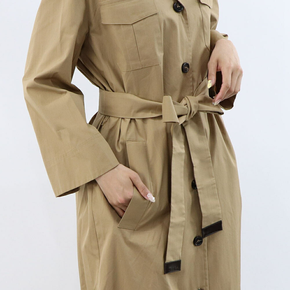Max Mara ワンピース  キャメル シャツワンピース ベルト サファリ 19221043