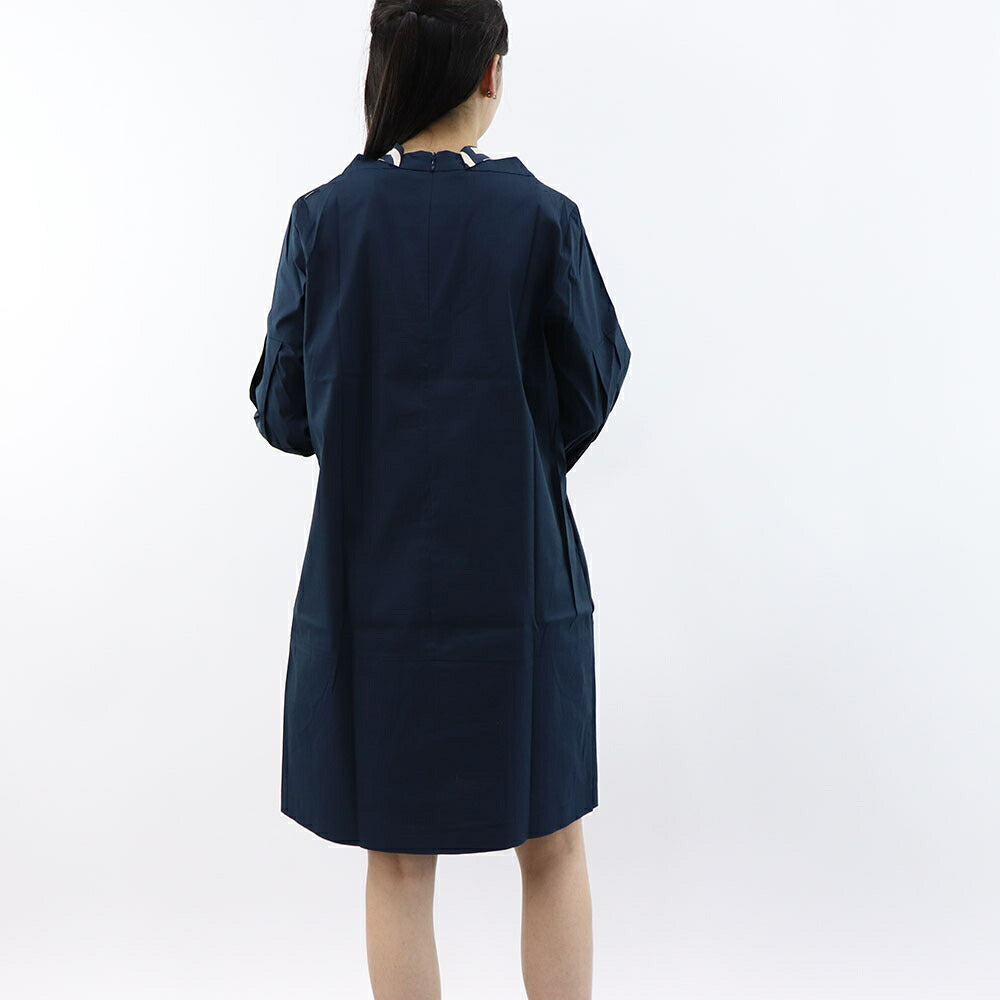Max Mara ネイビー ミニワンピース Aライン ボウタイ リボン 19221103