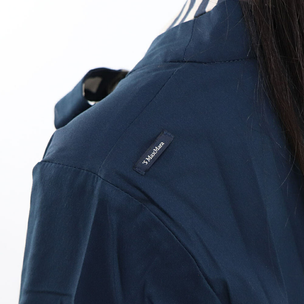Max Mara ネイビー ミニワンピース Aライン ボウタイ リボン 19221103