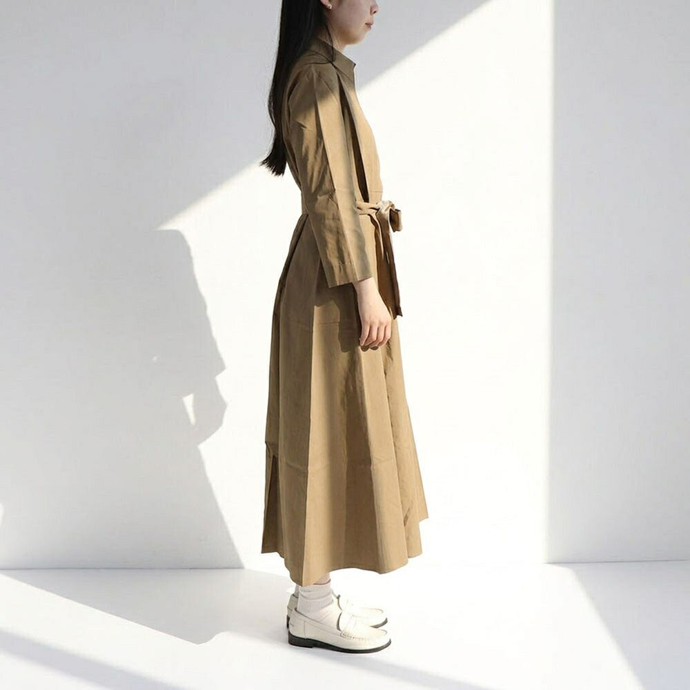 Max Mara ブラウン シャツワンピース ベルト ミモレ丈 フレア 19221071
