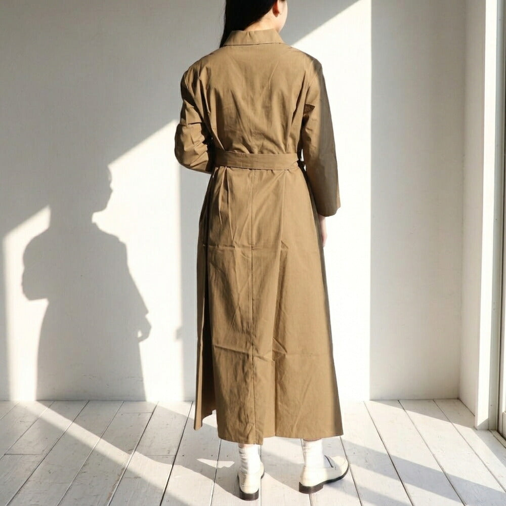 Max Mara ブラウン シャツワンピース ベルト ミモレ丈 フレア 19221071