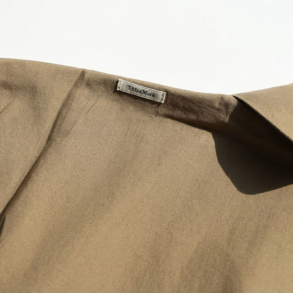 Max Mara ブラウン シャツワンピース ベルト ミモレ丈 フレア 19221071