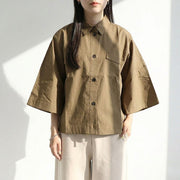 Max Mara ブラウス  カーキブラウン ポプリンシャツ オーバーシルエット 29116011