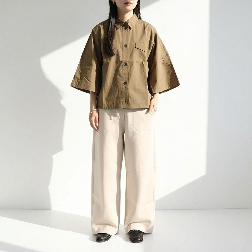 Max Mara ブラウス  カーキブラウン ポプリンシャツ オーバーシルエット 29116011