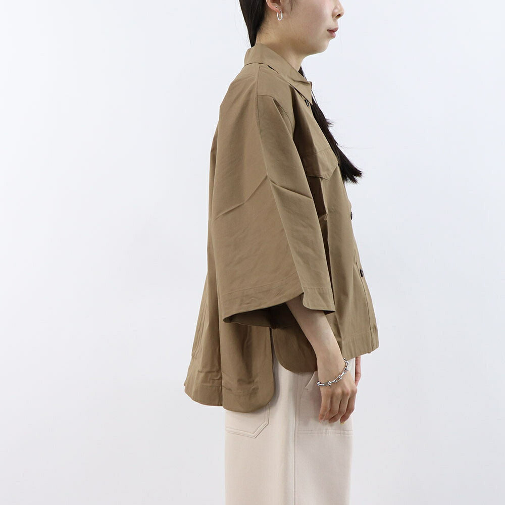 Max Mara ブラウス  カーキブラウン ポプリンシャツ オーバーシルエット 29116011