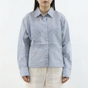 Max Mara シャツ ブルーストライプ シルク シアーシャツ VERTIGO ストライプ 11111111