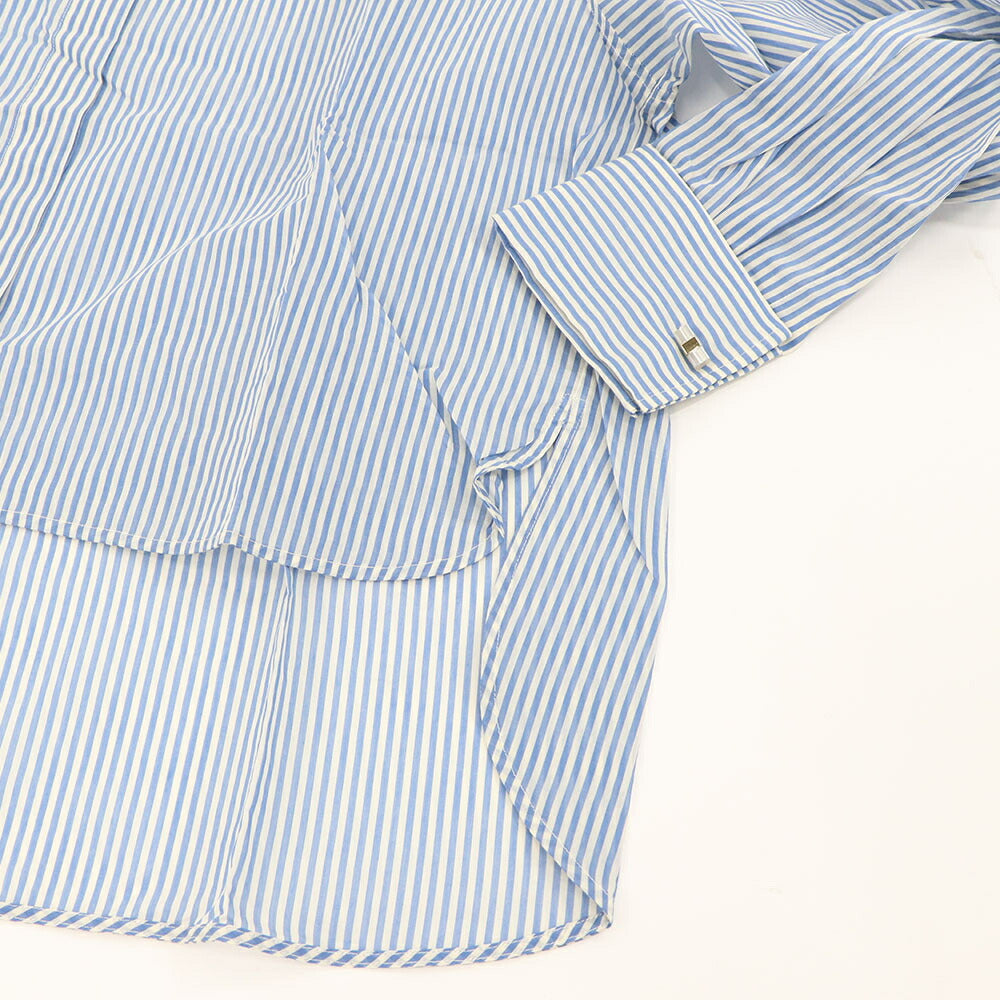 Max Mara シャツ ブルーストライプ シルク シアーシャツ VERTIGO ストライプ 11111111