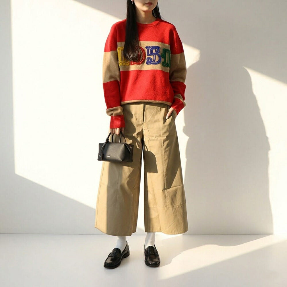 Max Mara ニット キャメル×ブラック キャメル×レッド セーター ロゴ DIRCE 21366121