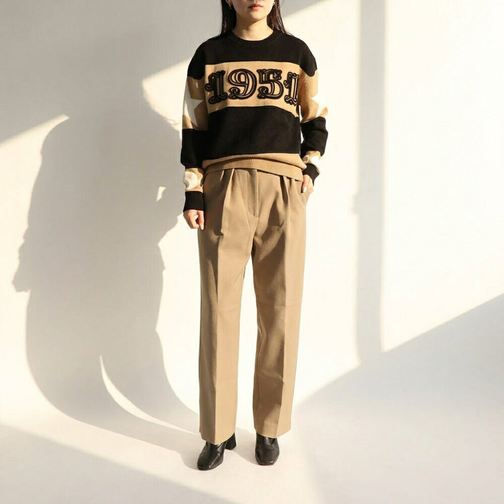 Max Mara ニット キャメル×ブラック キャメル×レッド セーター ロゴ DIRCE 21366121