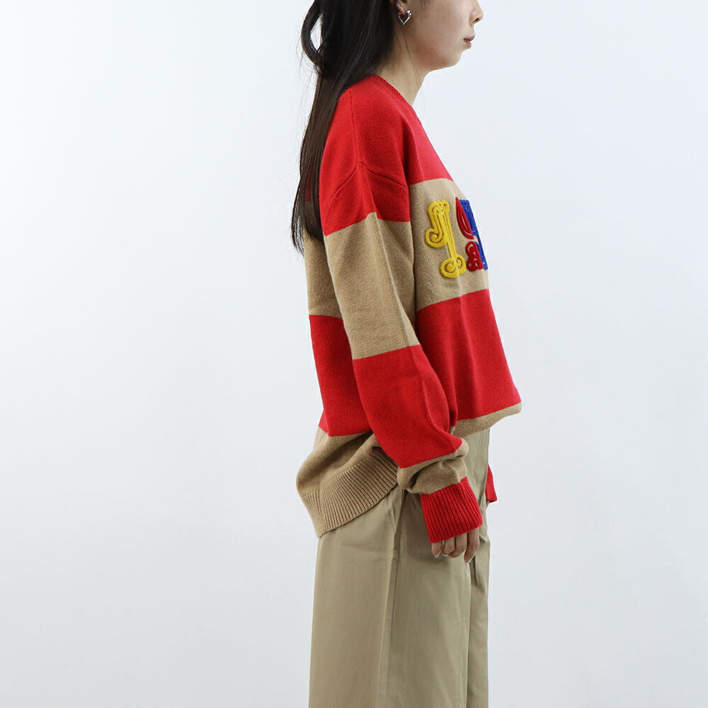Max Mara ニット キャメル×ブラック キャメル×レッド セーター ロゴ DIRCE 21366121