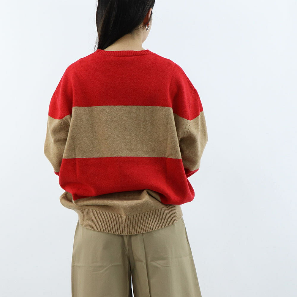 Max Mara ニット キャメル×ブラック キャメル×レッド セーター ロゴ DIRCE 21366121