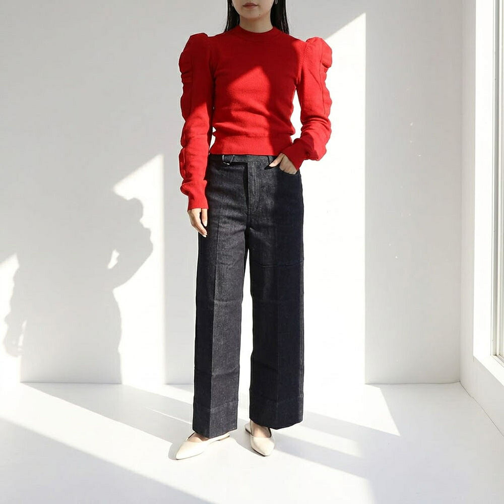 Max Mara ニット  レッド  ワッフルニット フリル  21366071