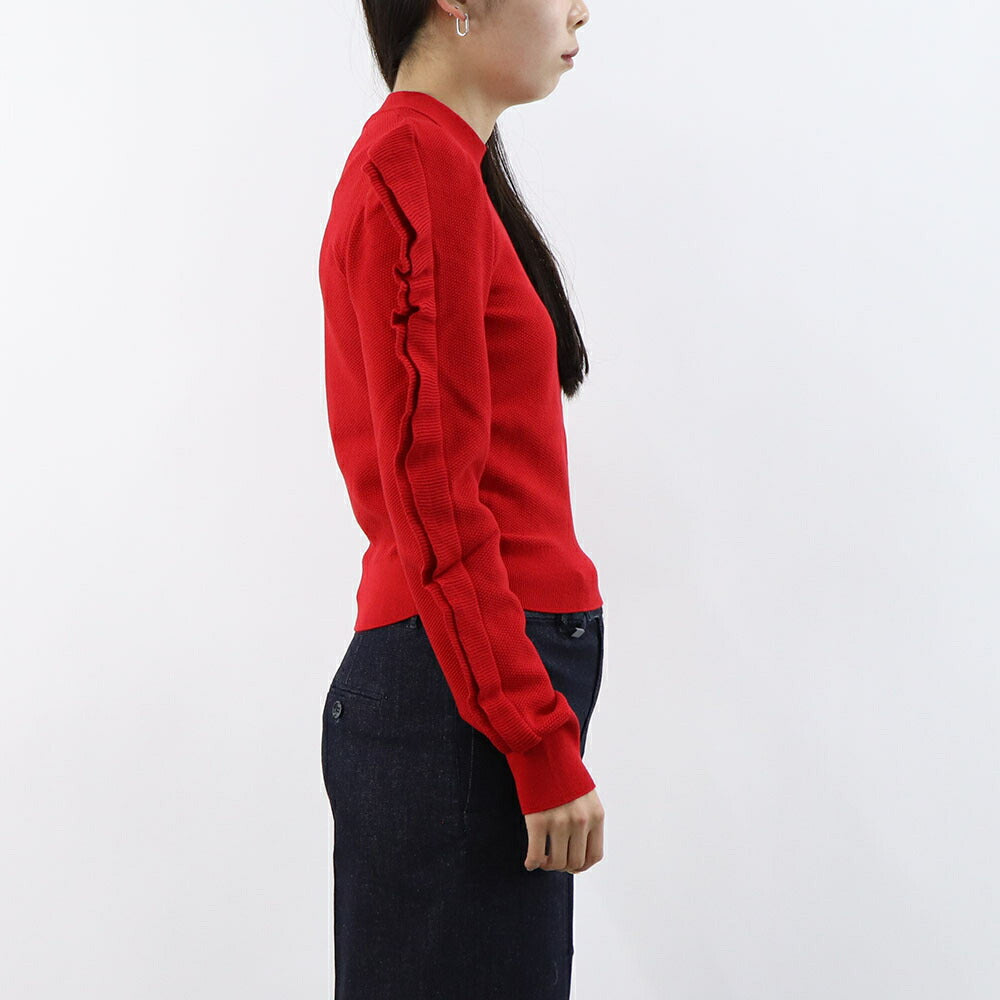 Max Mara ニット  レッド  ワッフルニット フリル  21366071