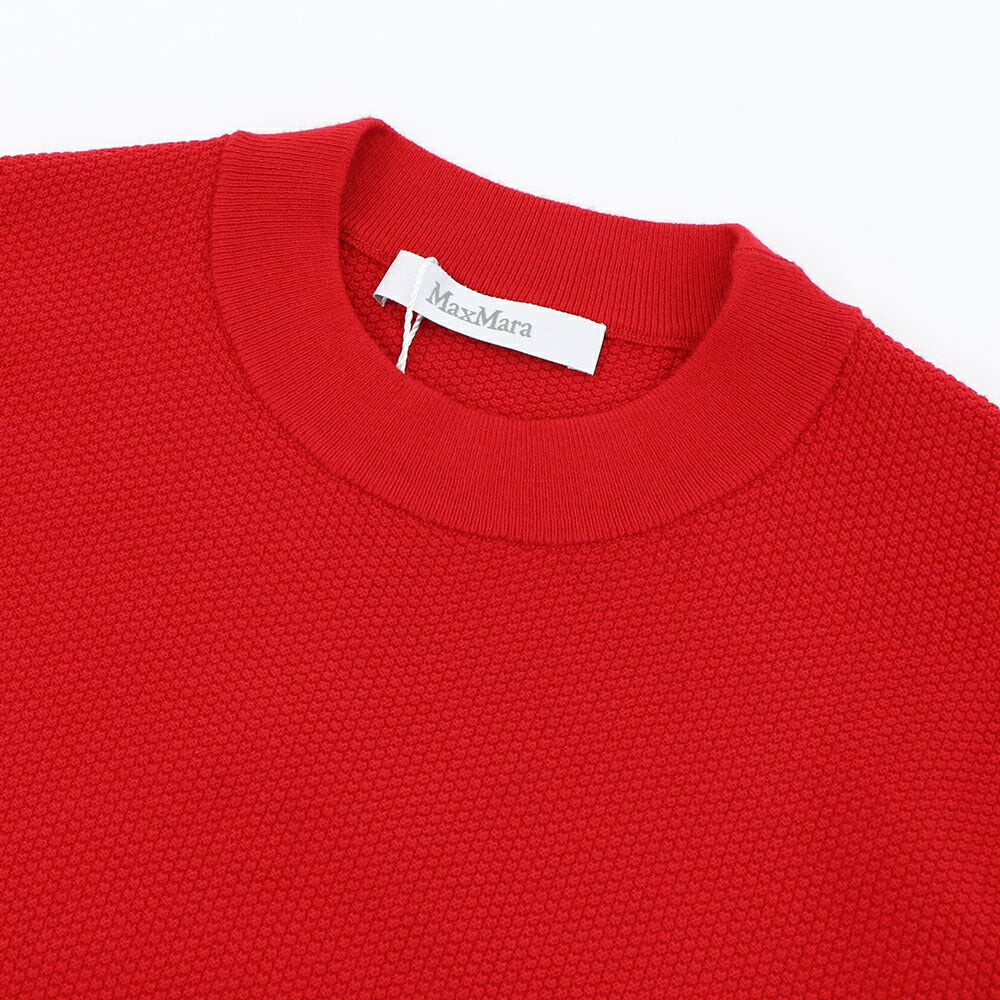 Max Mara ニット  レッド  ワッフルニット フリル  21366071